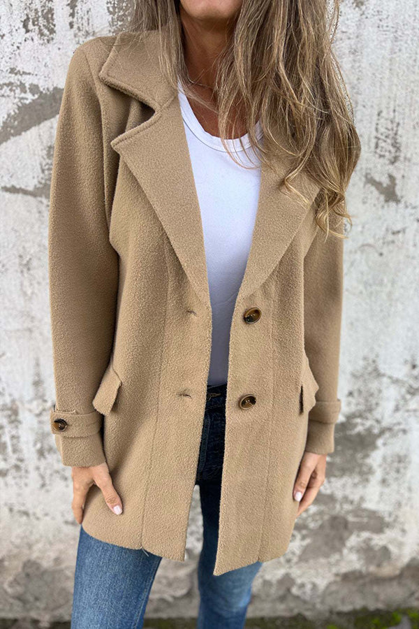 Women's Bouclé Jacket with Lapel Collar