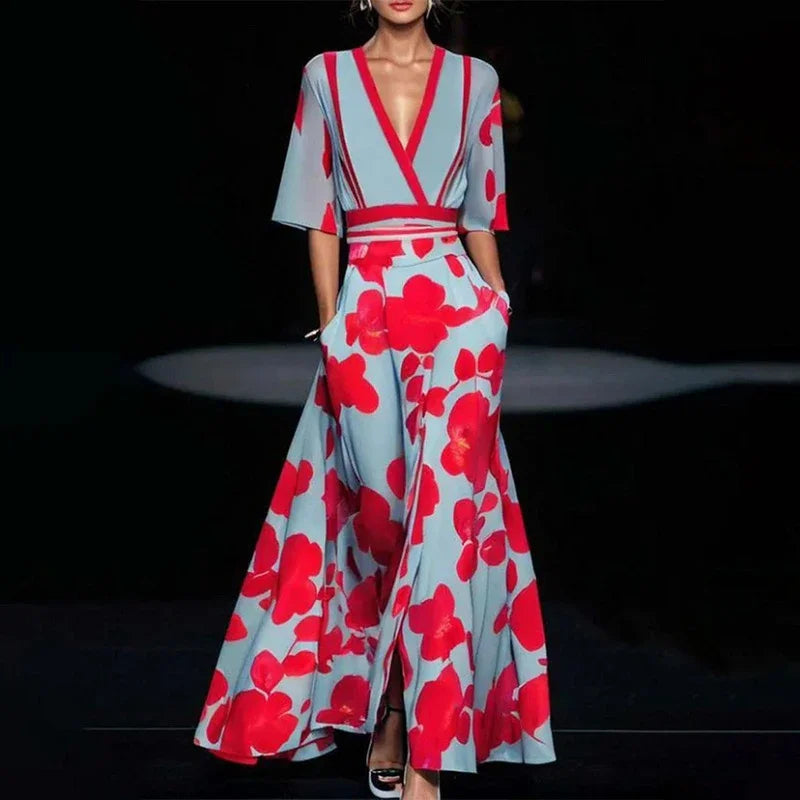 Cassidy - Women's Floral Print Maxi Dress
