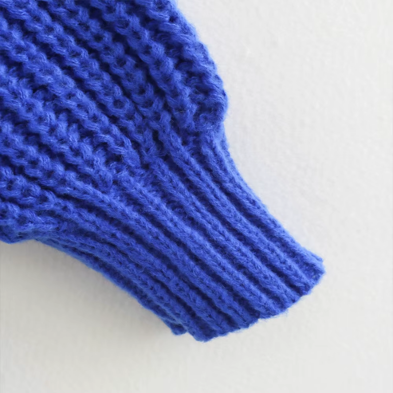 Kendal - Women's Blue Knit Cardigan for Effortless Style