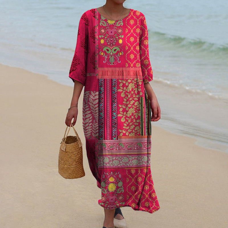 Abby - Women's Flowy Ethnic Maxi Dress (Plus Size Available) - photo 2