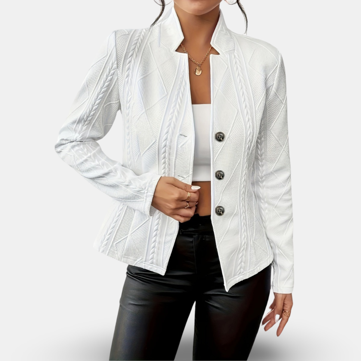 Clara - Women's Buttoned Blazer Jacket