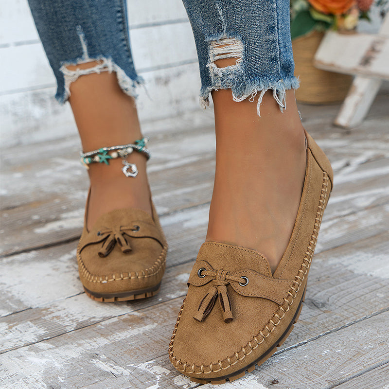 Women's Comfortable Loafers - Slip-On Cushioned