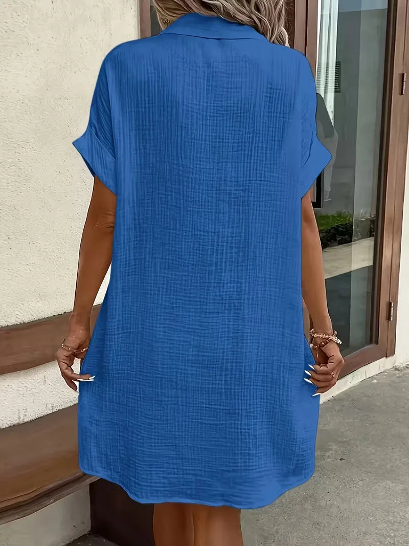 Abito chemisier midi da donna dalla vestibilità comoda
