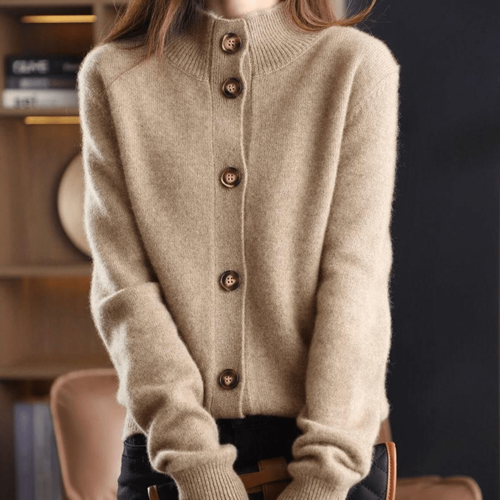 Cardigan in maglia classico da donna con bottoni frontali