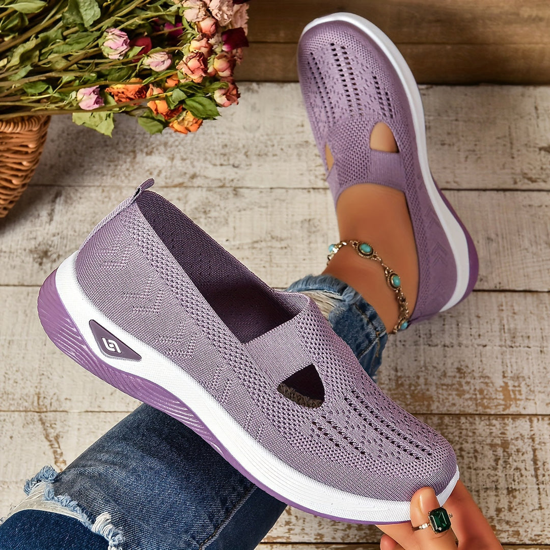 Women's Knit Slip-On Trainers with Cushioned Sole