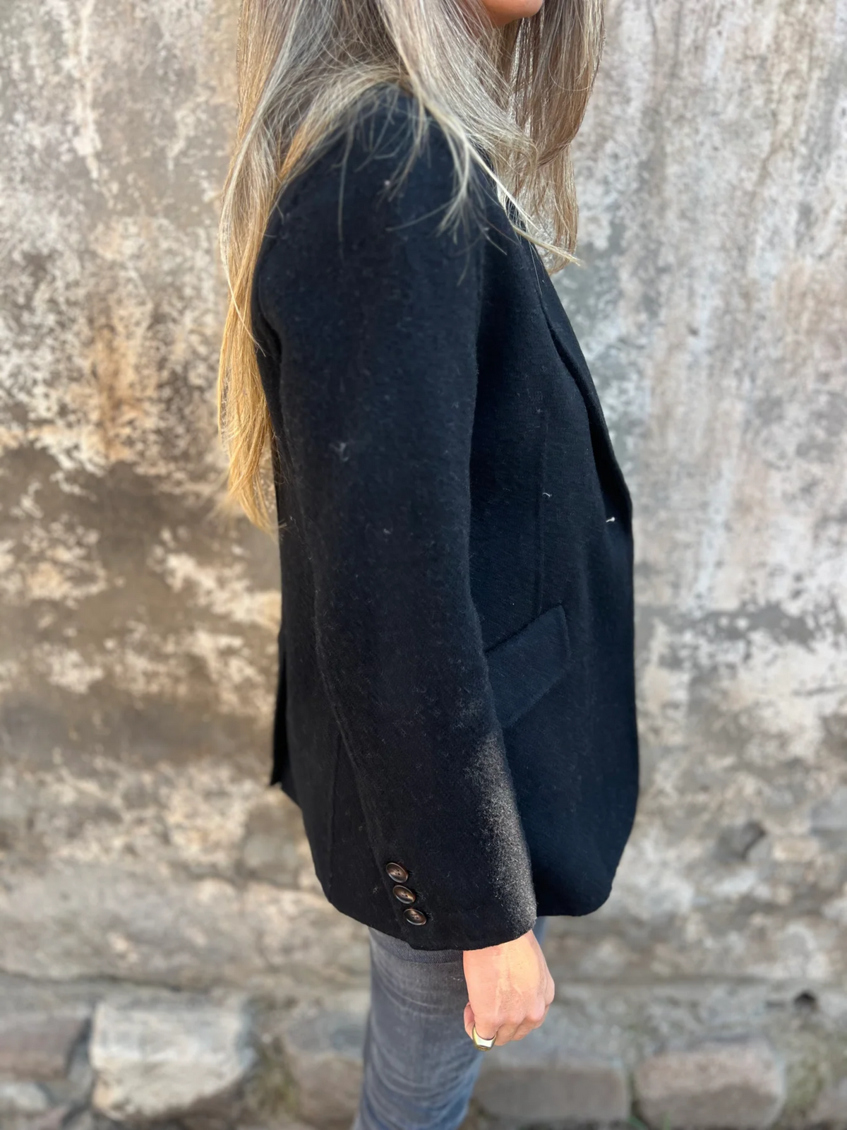Women's Bouclé Blazer with Single Button