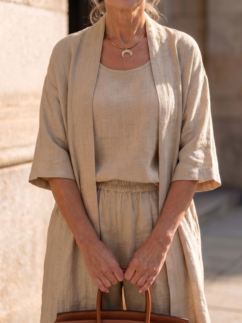 Shannon - Women's Three Piece Set with Long Cardigan