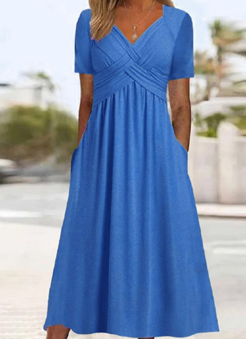 Women's Crossover Dress with Defined Waist