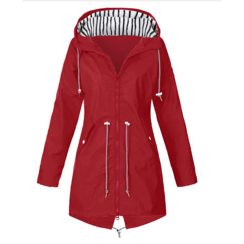 Yvonne - Imperméable à capuche pour femme, léger et coupe-vent
