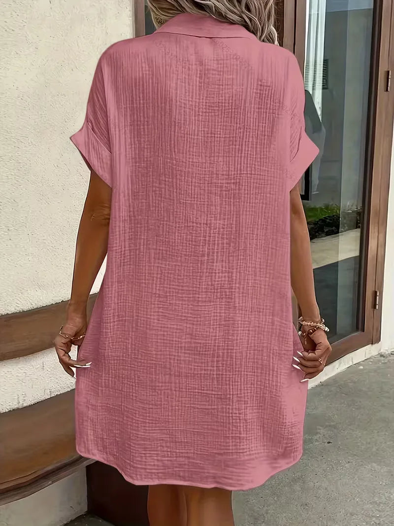 Abito chemisier midi da donna dalla vestibilità comoda