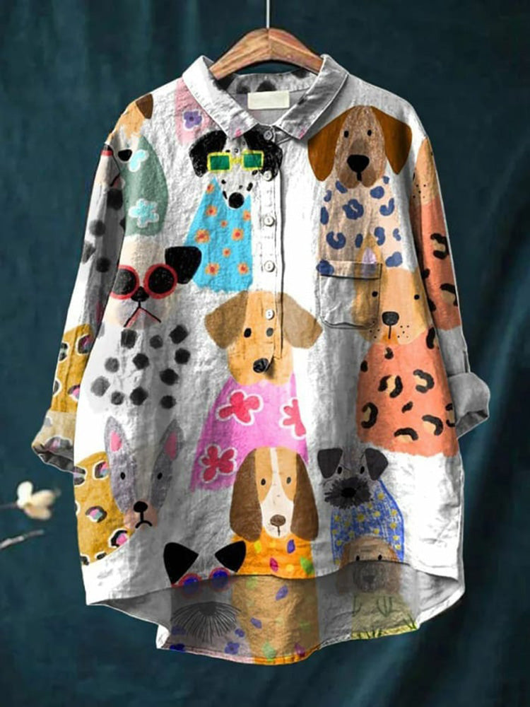 Madison - Women's Playful Print Blouse (Plus Size Available)