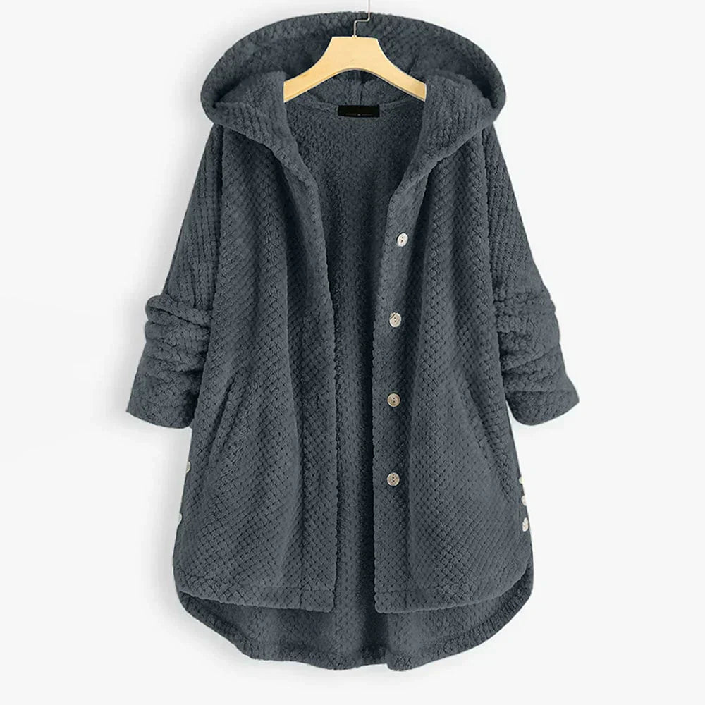 Jada - Women's Hooded Button-Up Coat