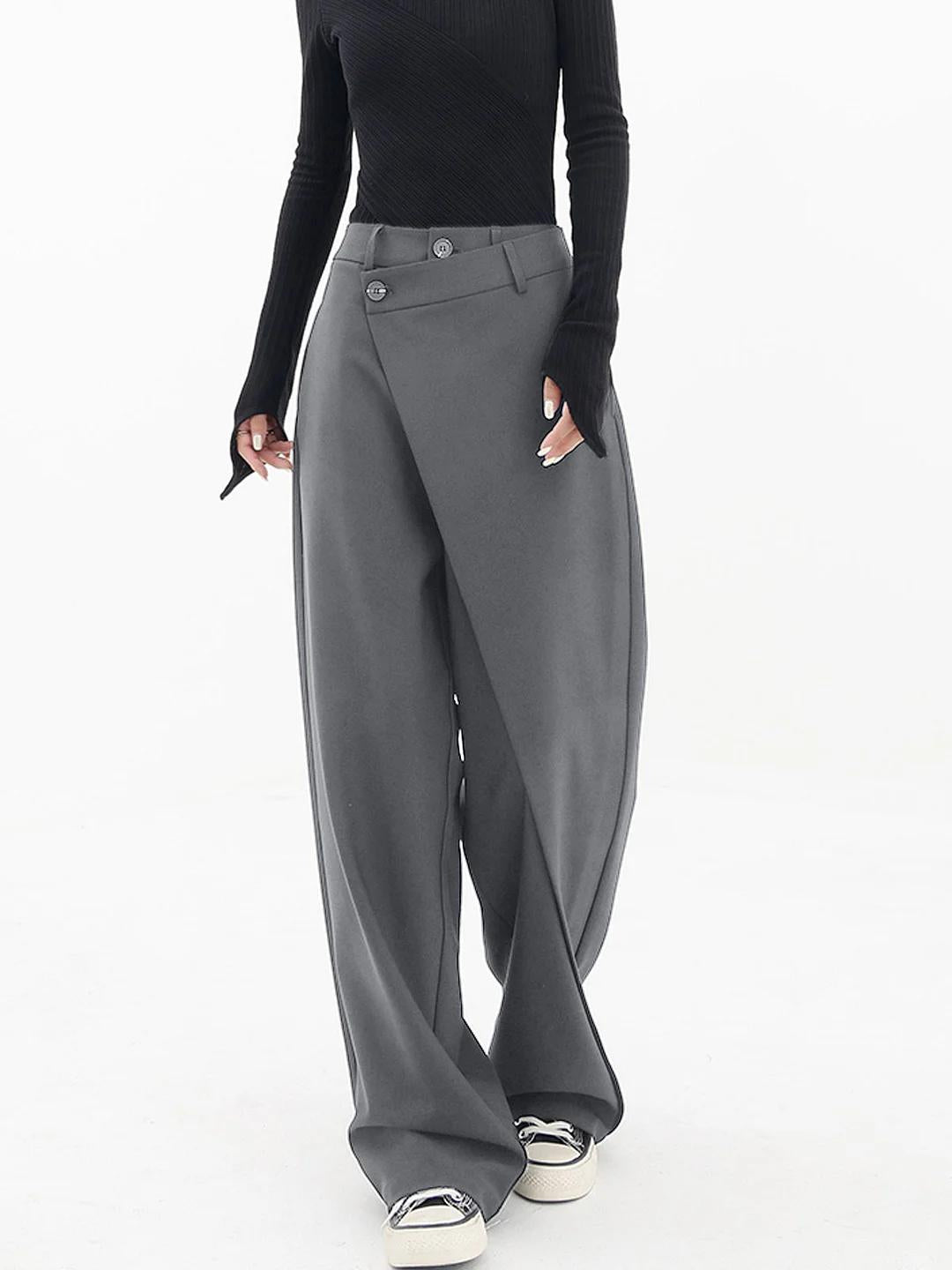 Abbie - Women's High-Waisted Wide-Leg Trousers