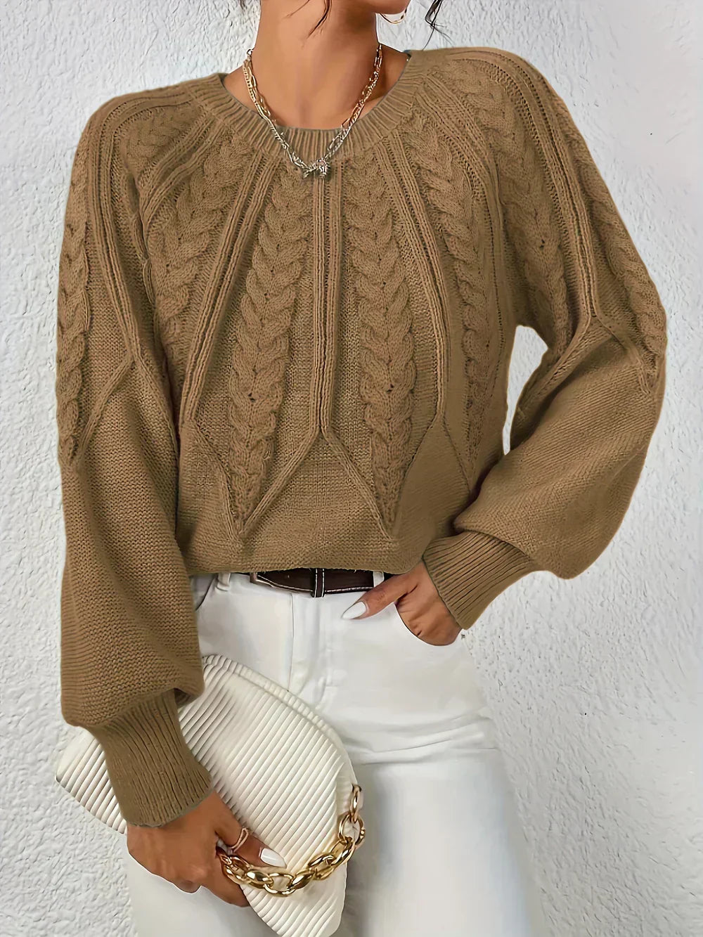 Georgina - Women's Cable-Knit Sweater