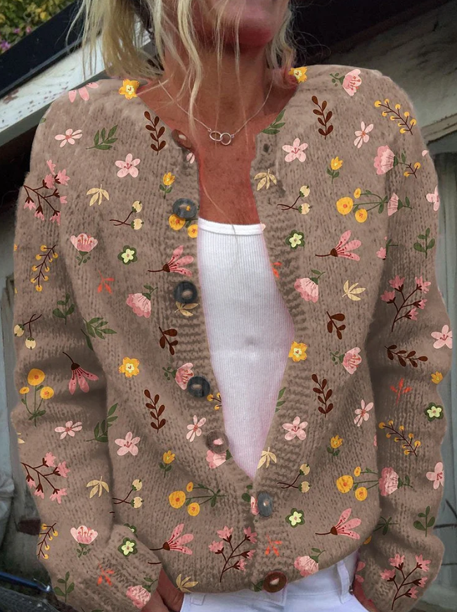 Quin - Women's Floral Knit Cardigan