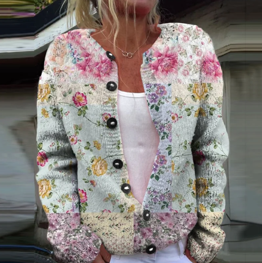 Quin - Women's Floral Knit Cardigan