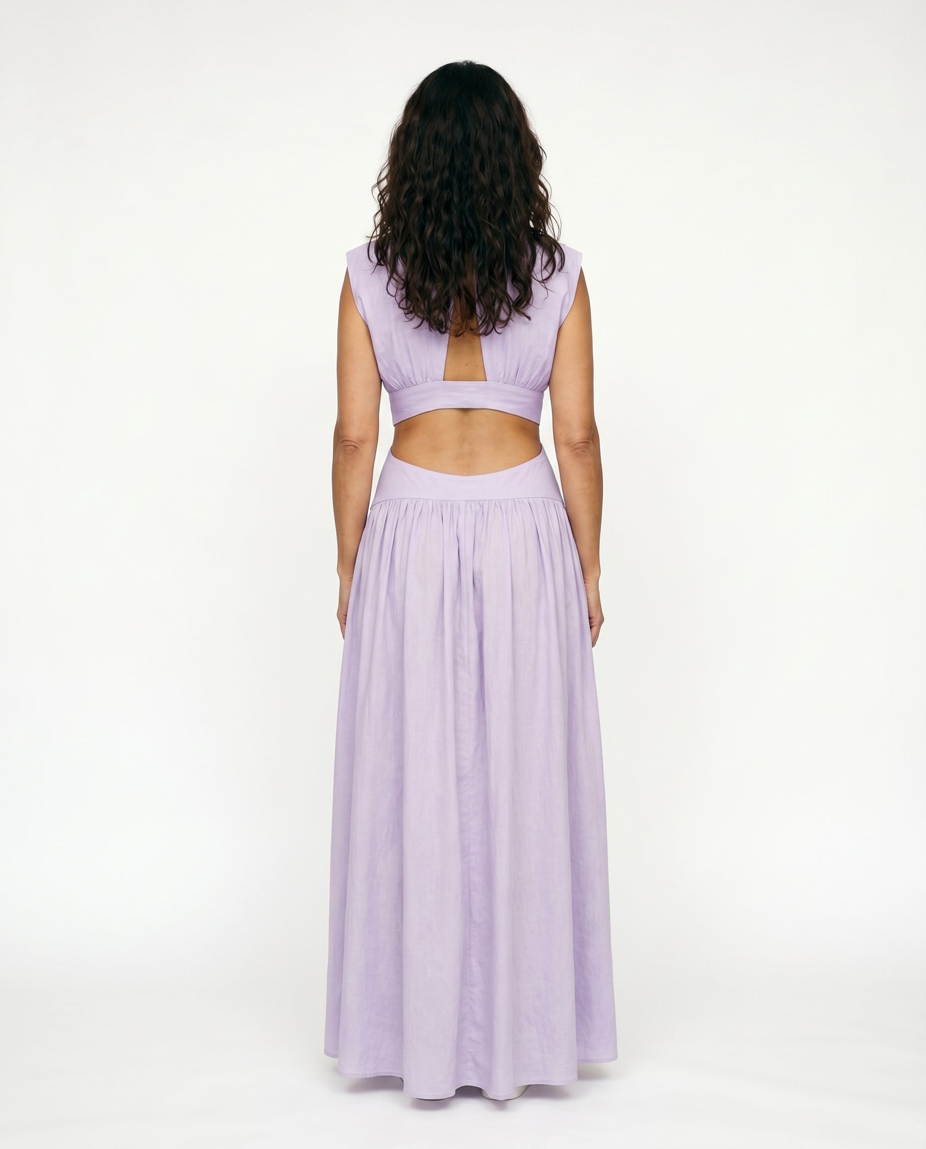 Ella - Cutout Waist High Neck Maxi Dress
