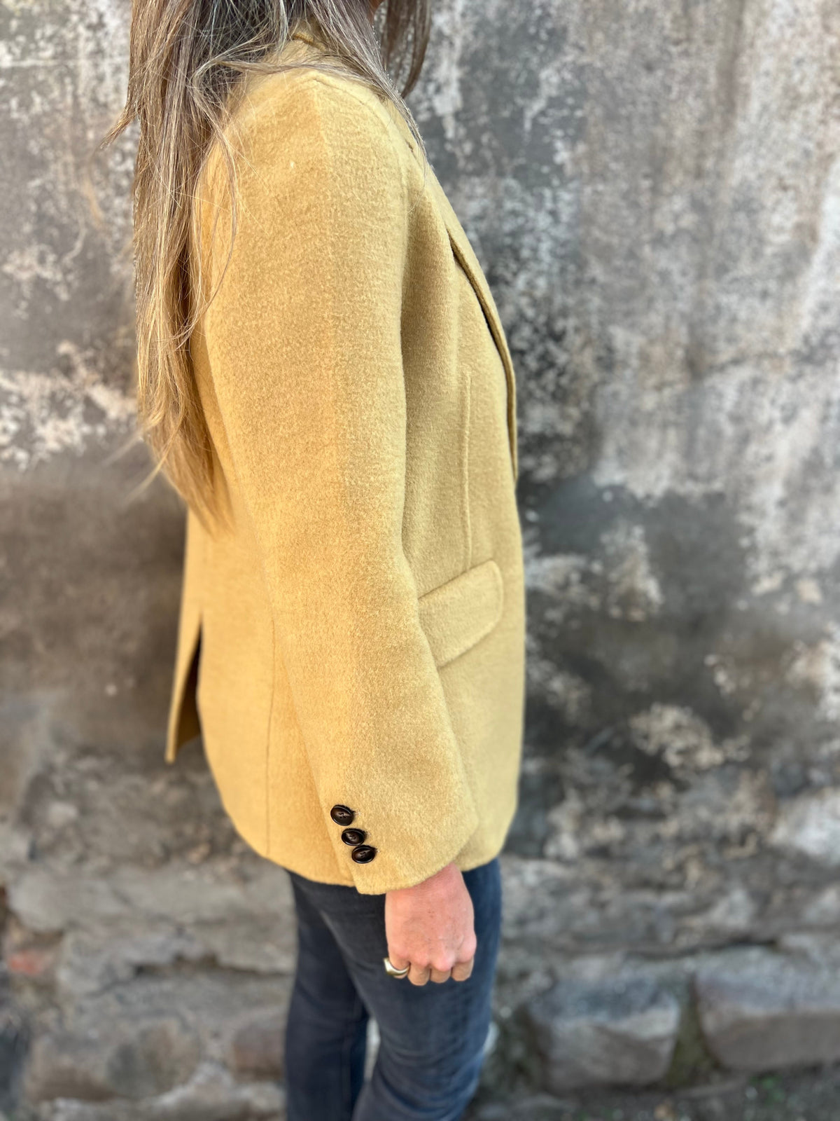 Women's Bouclé Blazer with Single Button