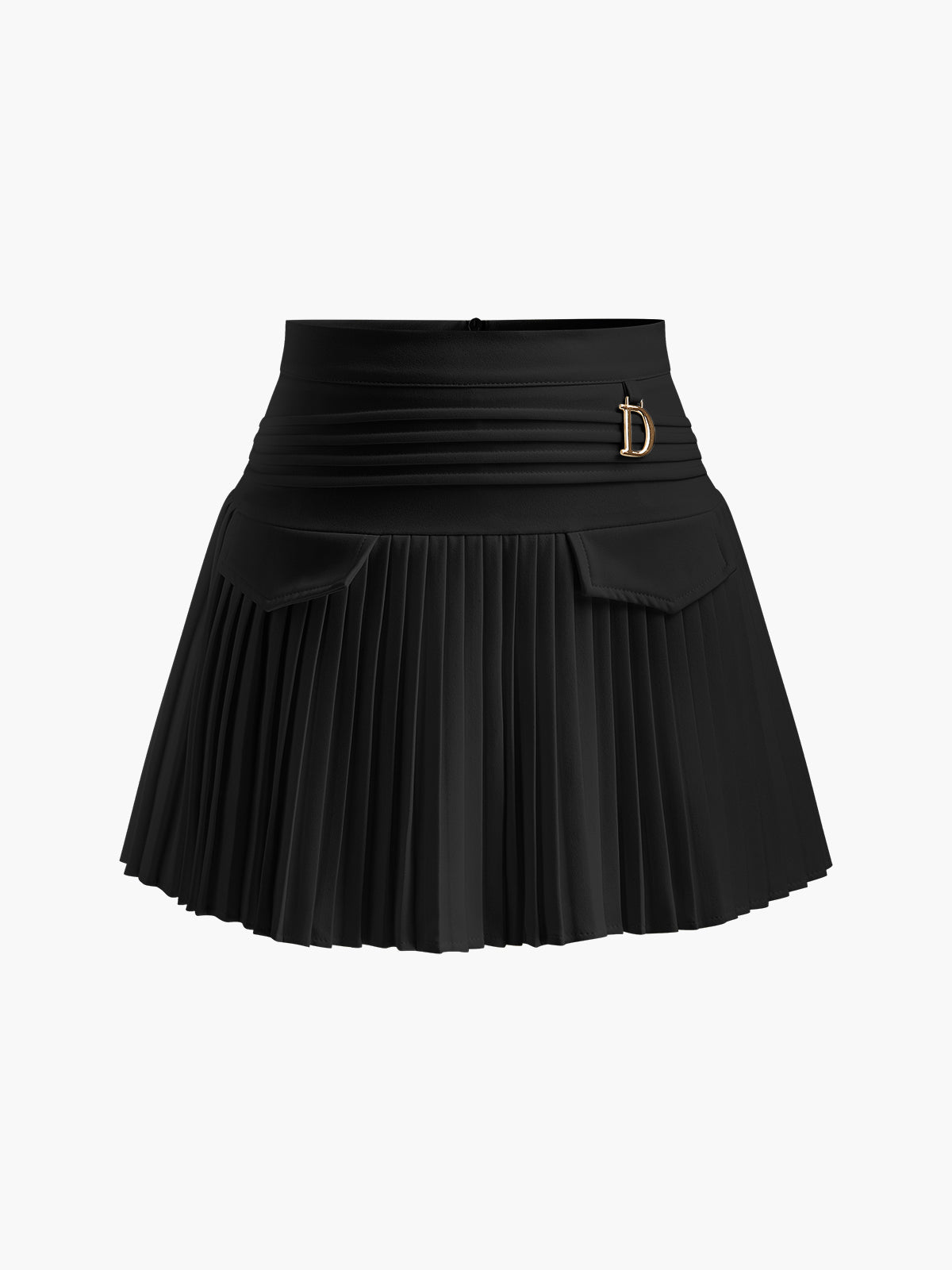 Mabel - Women's Metal Letter Pleated Mini Skirt