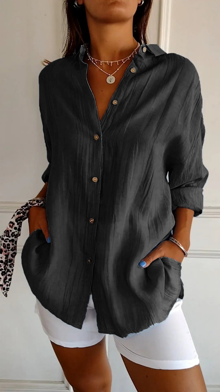 Chloe | Linen Oversized Button-Down Shirt for Women