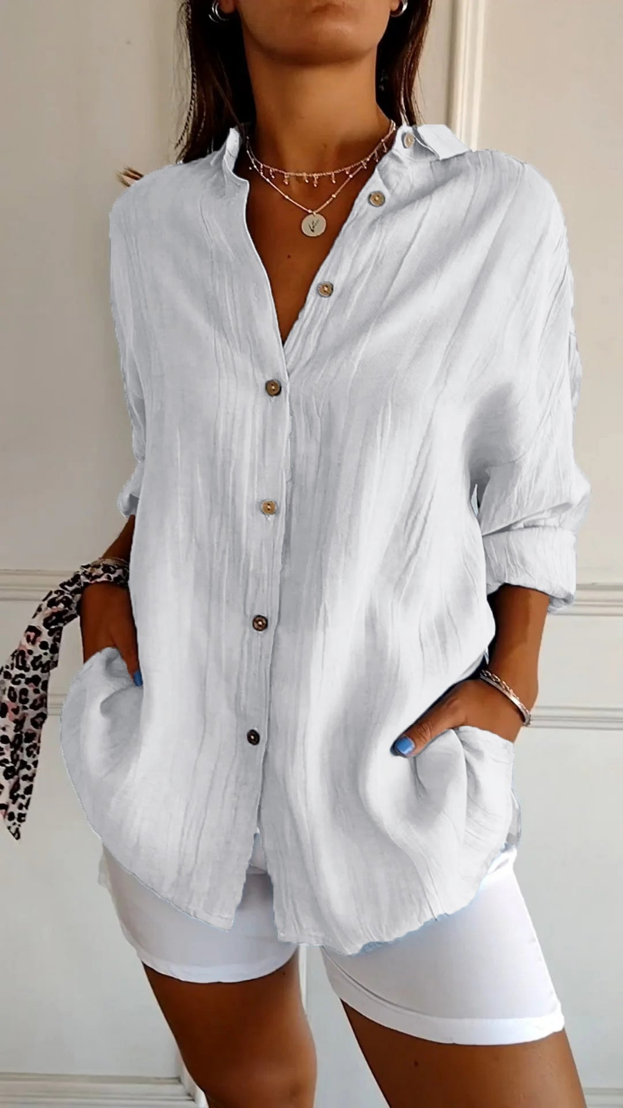 Chloe | Linen Oversized Button-Down Shirt for Women