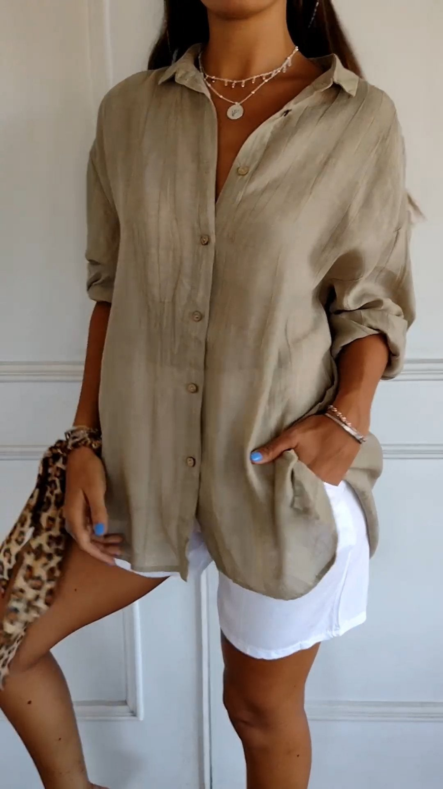 Chloe | Linen Oversized Button-Down Shirt for Women