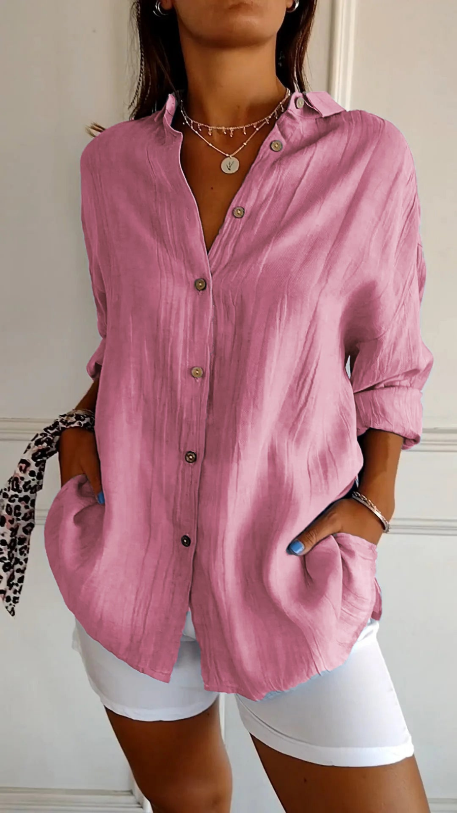 Chloe | Linen Oversized Button-Down Shirt for Women