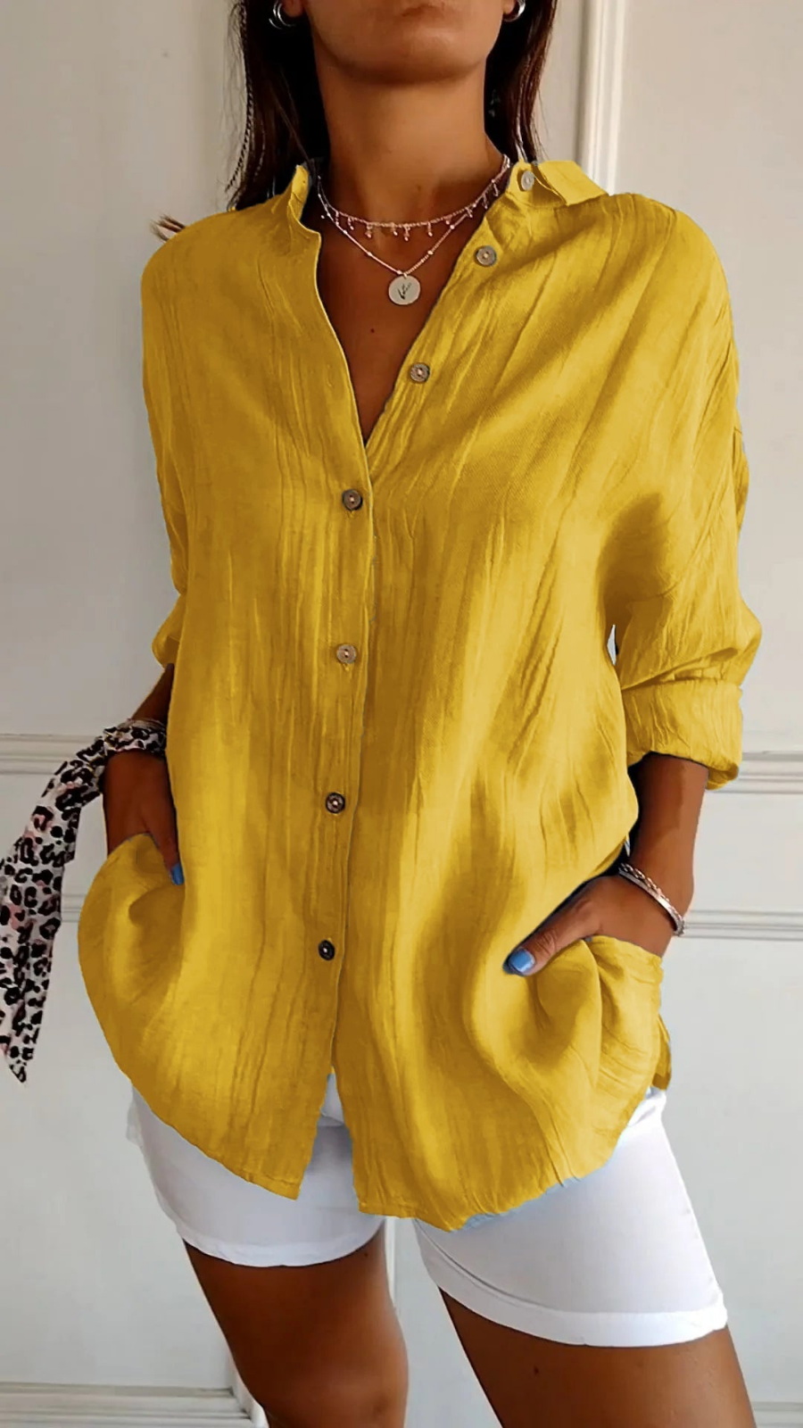 Chloe | Linen Oversized Button-Down Shirt for Women