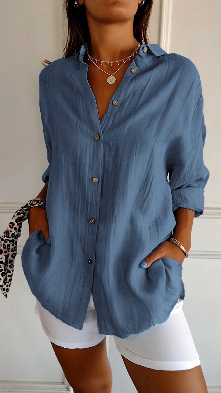 Chloe | Linen Oversized Button-Down Shirt for Women