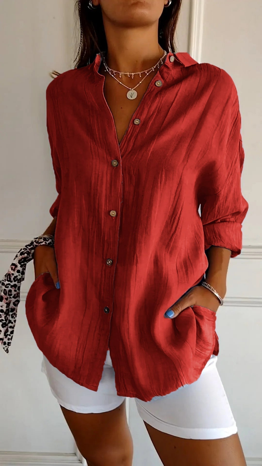 Chloe | Linen Oversized Button-Down Shirt for Women