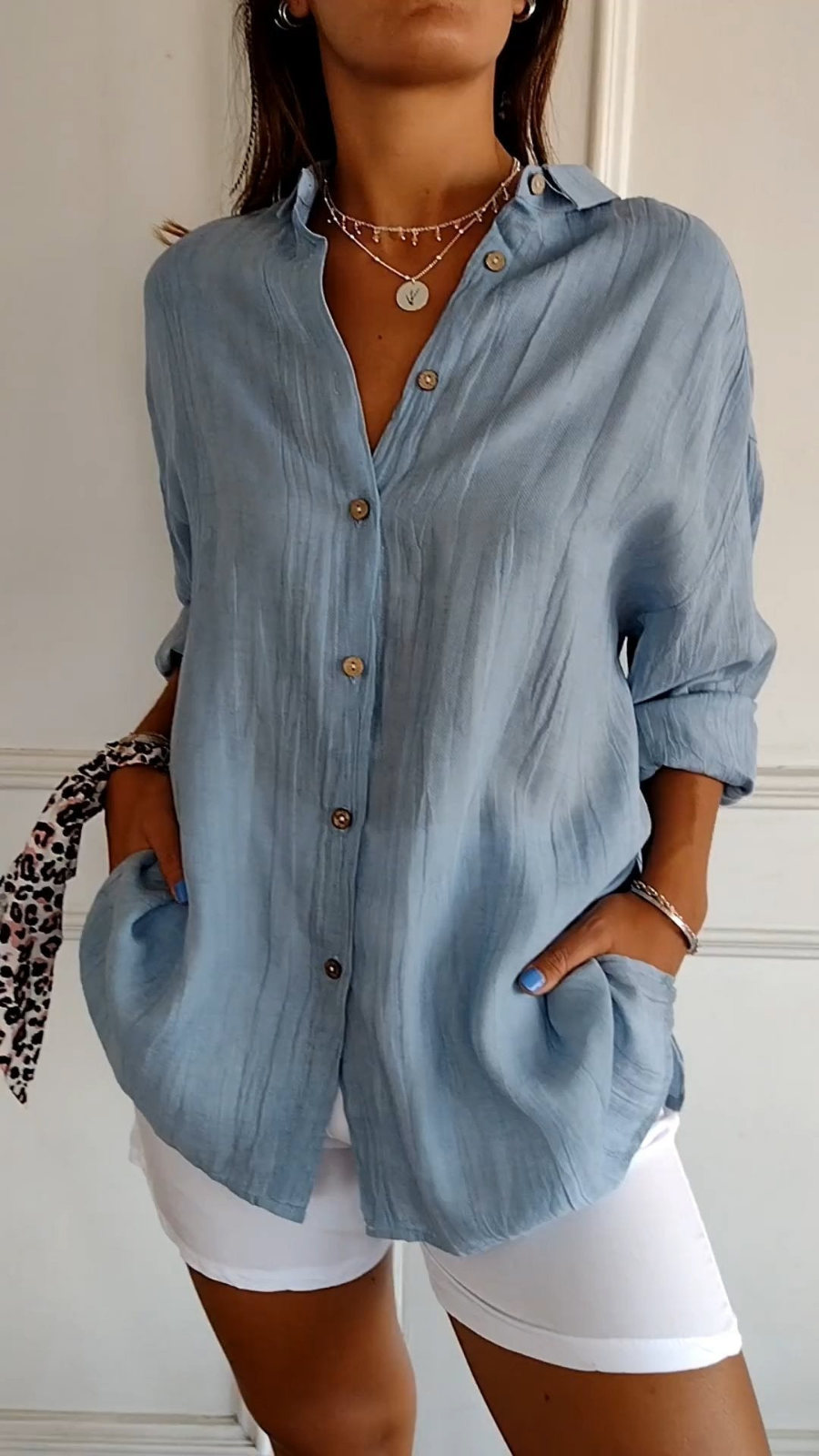 Chloe | Linen Oversized Button-Down Shirt for Women