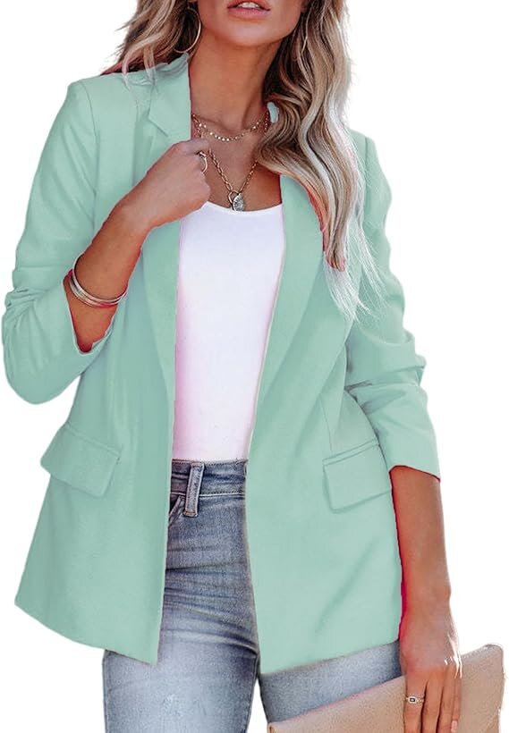 Svea - Women's Tailored Blazer with Lapel Collar – Light Green