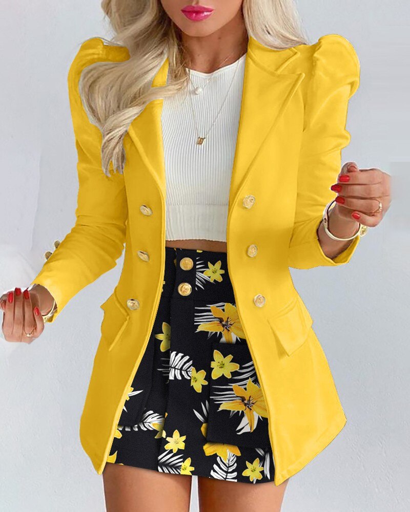 Women's Tailored Classic Blazer – Yellow