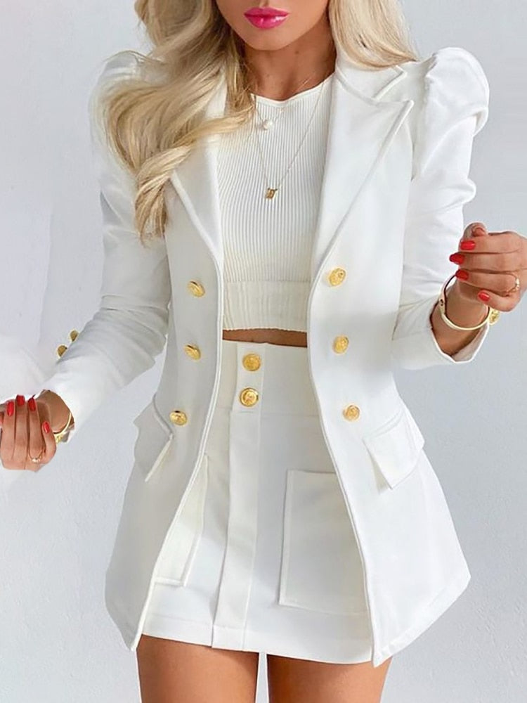 Women's Tailored Classic Blazer – White