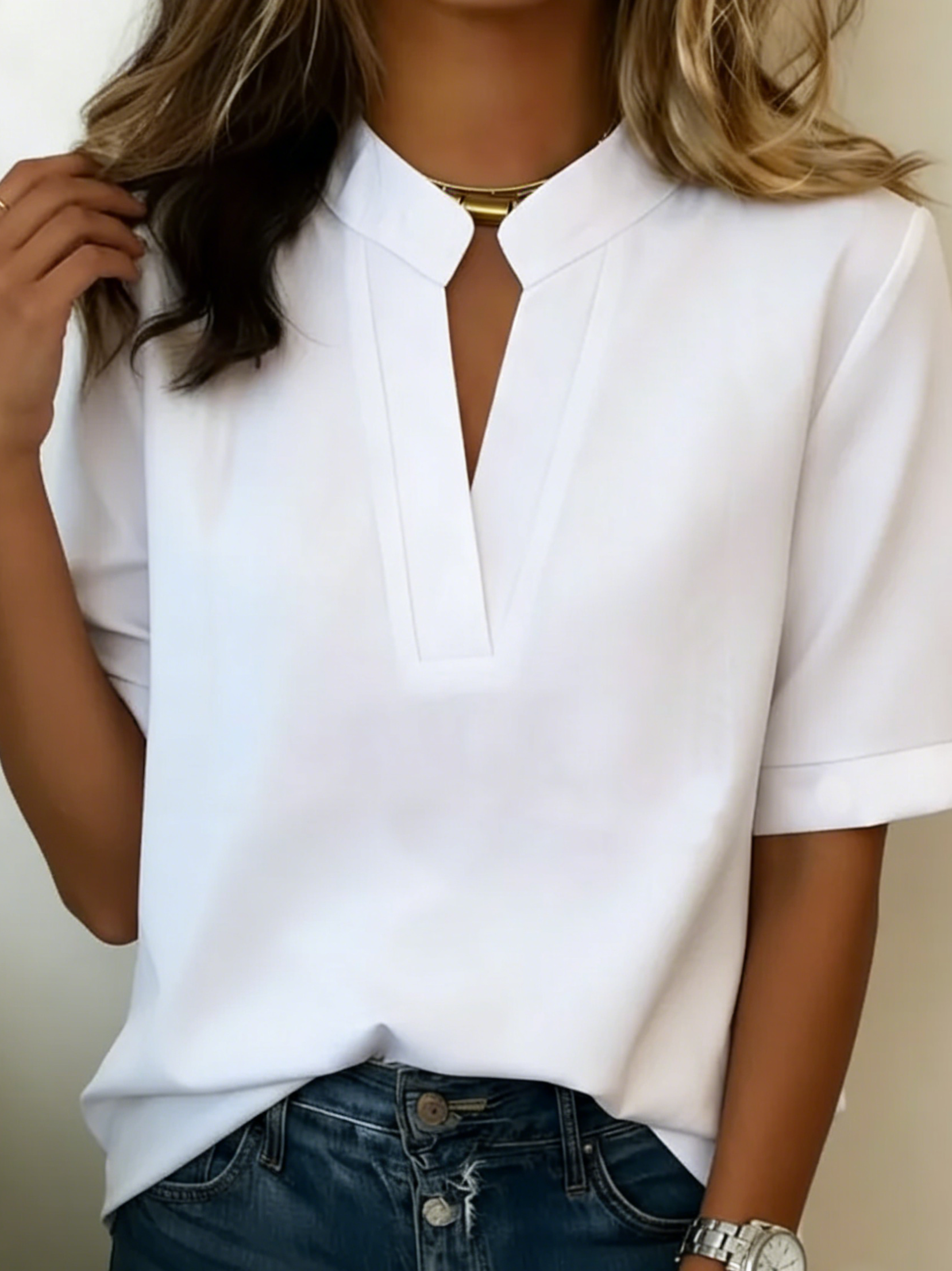 Blouse Dames | Elegante Verfijnde Kraag & Tijdloos Design