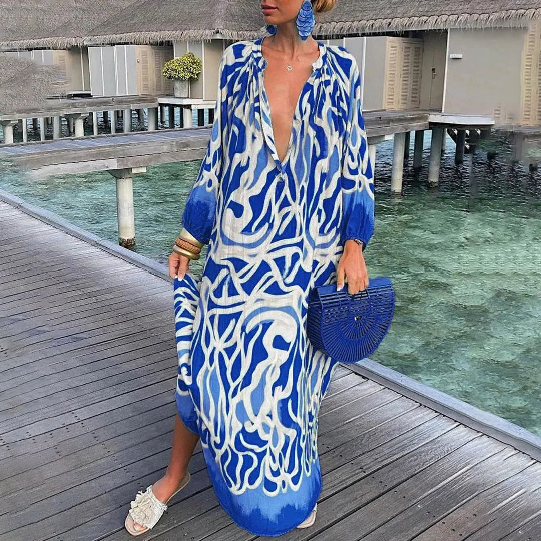 Clarice - Women's Boho Beach Kaftan Dress Flowing Chiffon Resort Wear