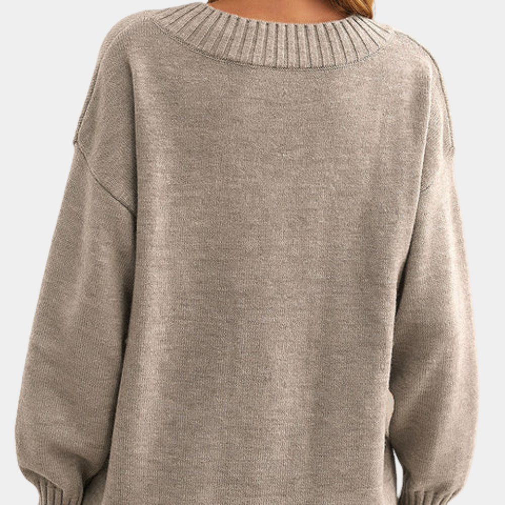 Skye - Women's V-Neck Knit Sweater