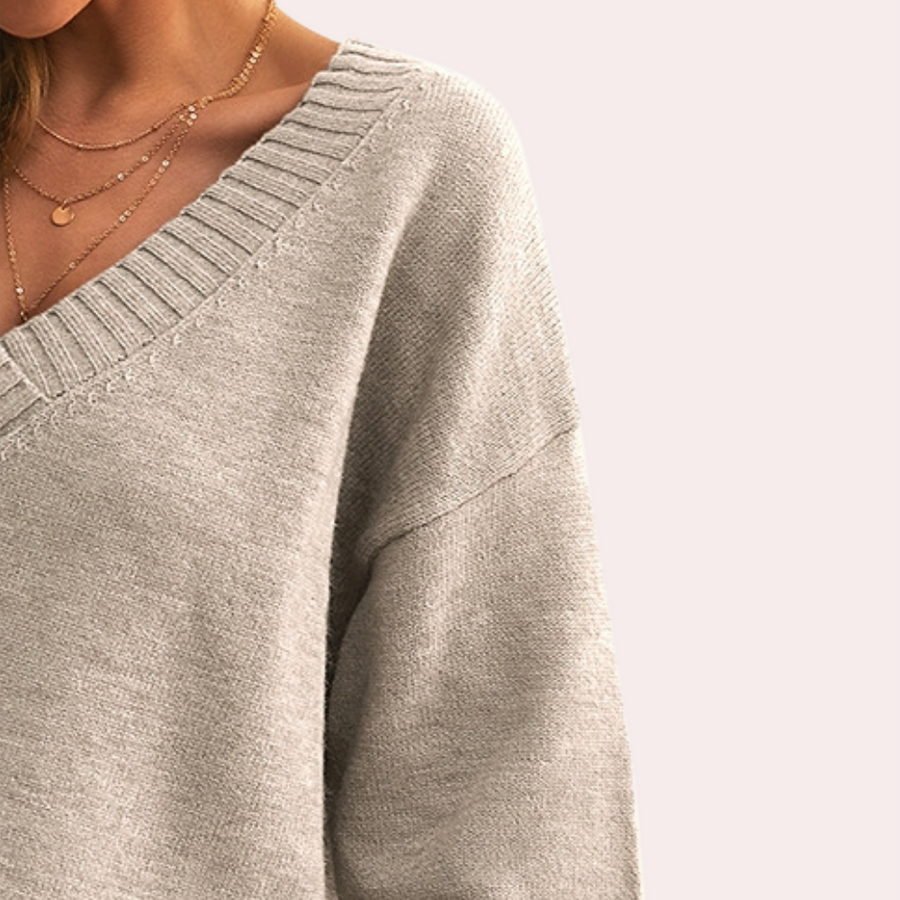 Skye - Women's V-Neck Knit Sweater
