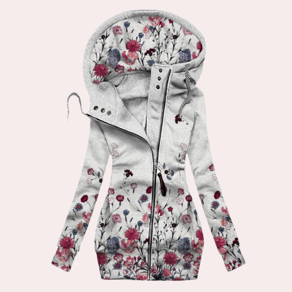 Layla - Women's Floral Zip-Up Hoodie