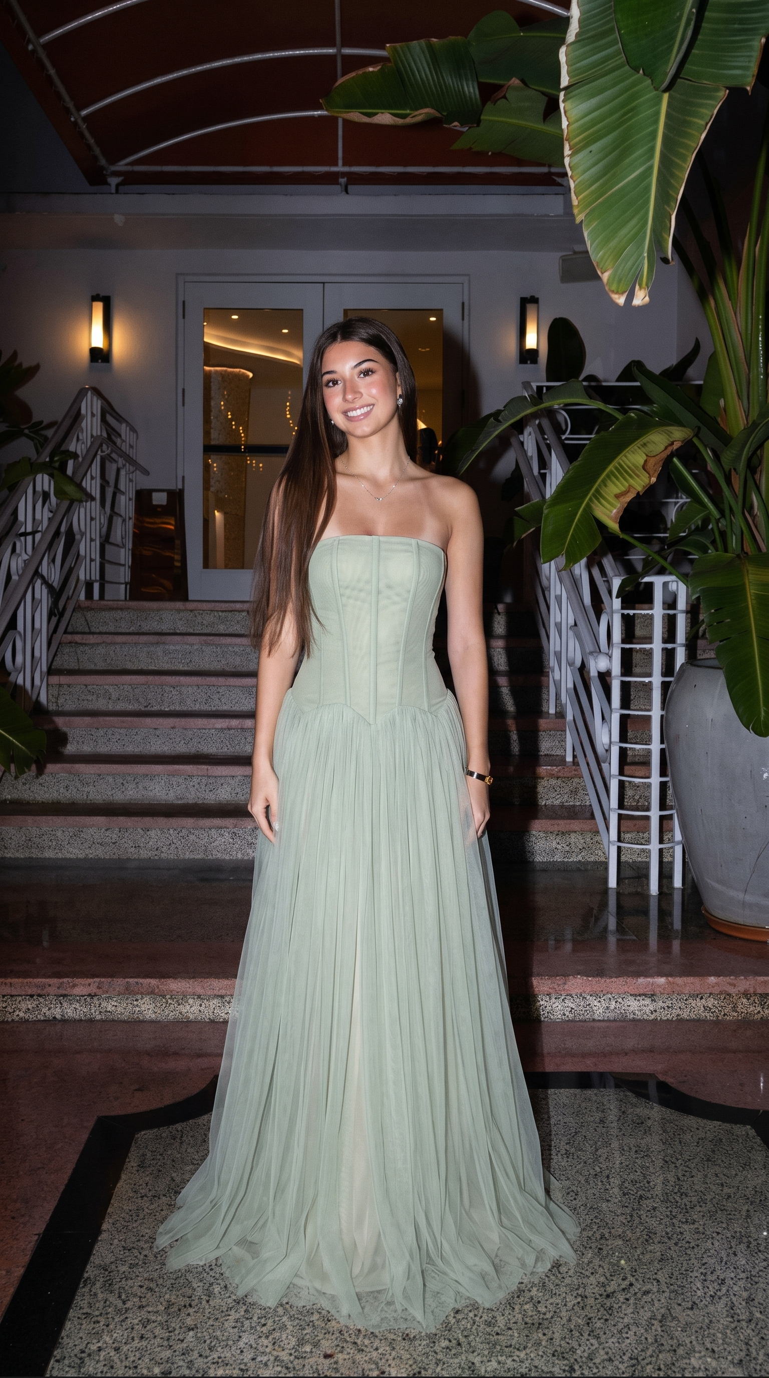 Prue - Women's Tulle Maxi Dress with Corset Bodice