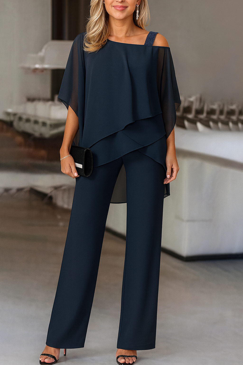 Women's Evening Two-Piece Set with Tailored Silhouette