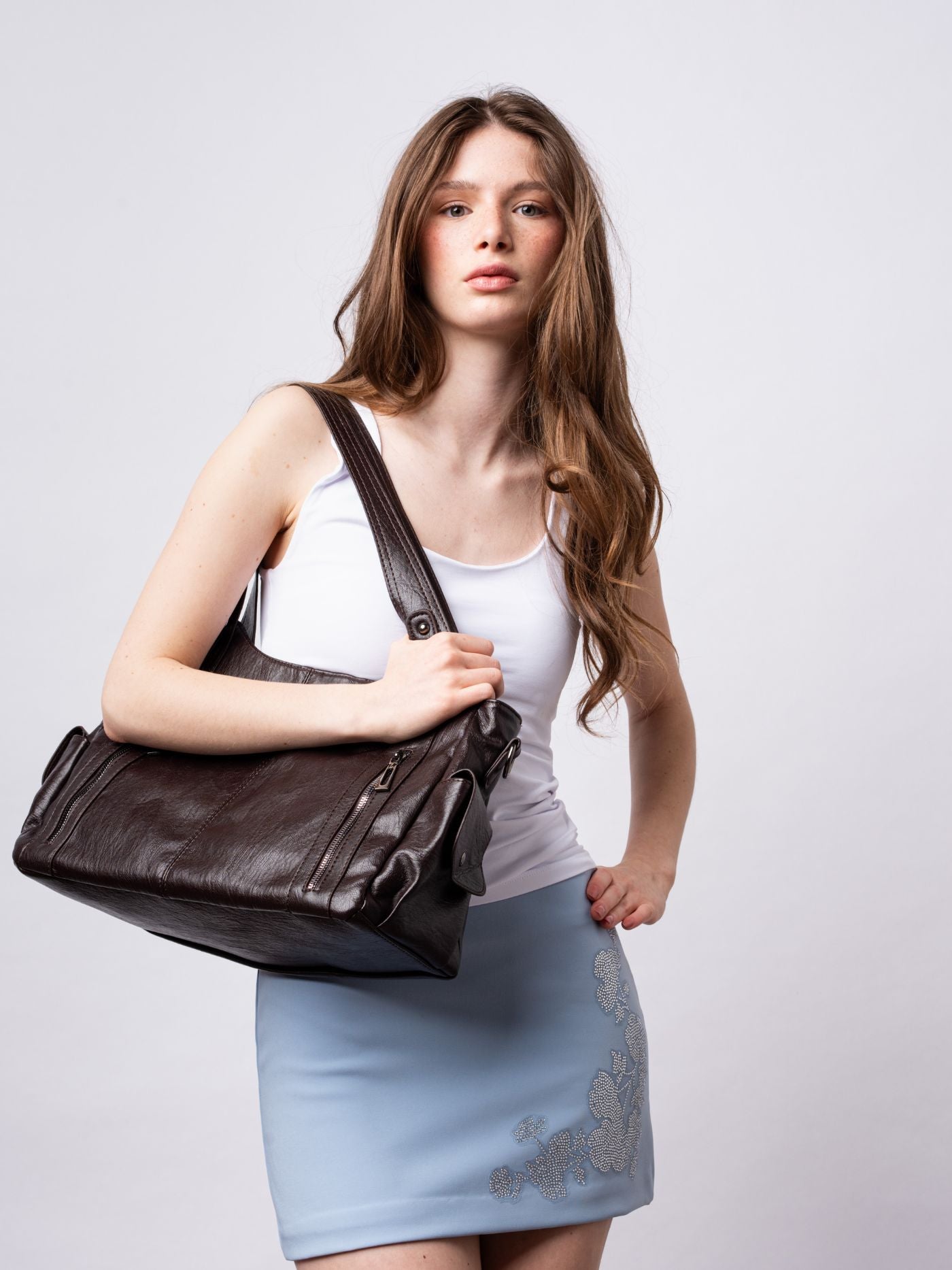 Eleganza quotidiana - Borsa tote in pelle nera