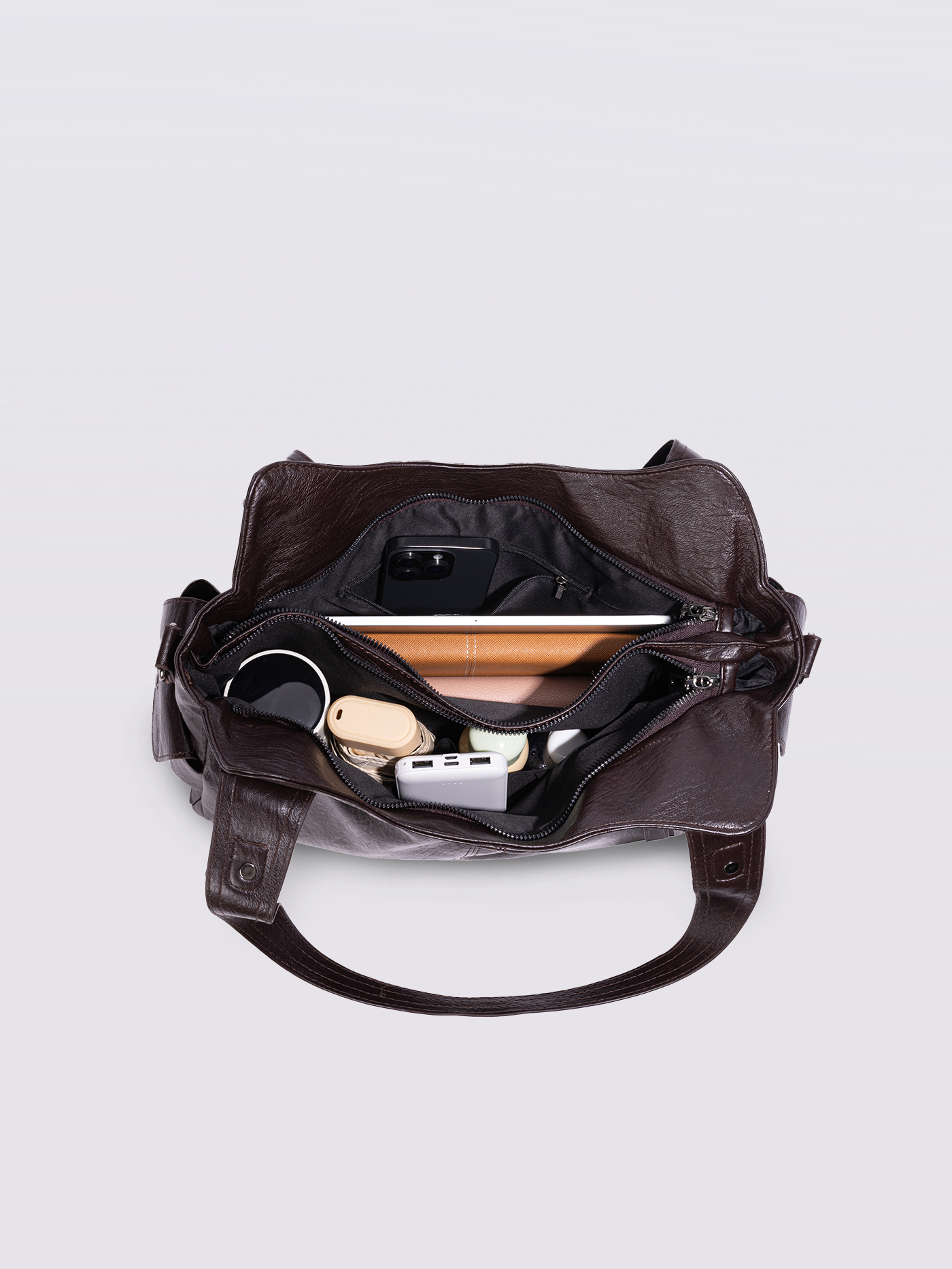 Eleganza quotidiana - Borsa tote in pelle nera