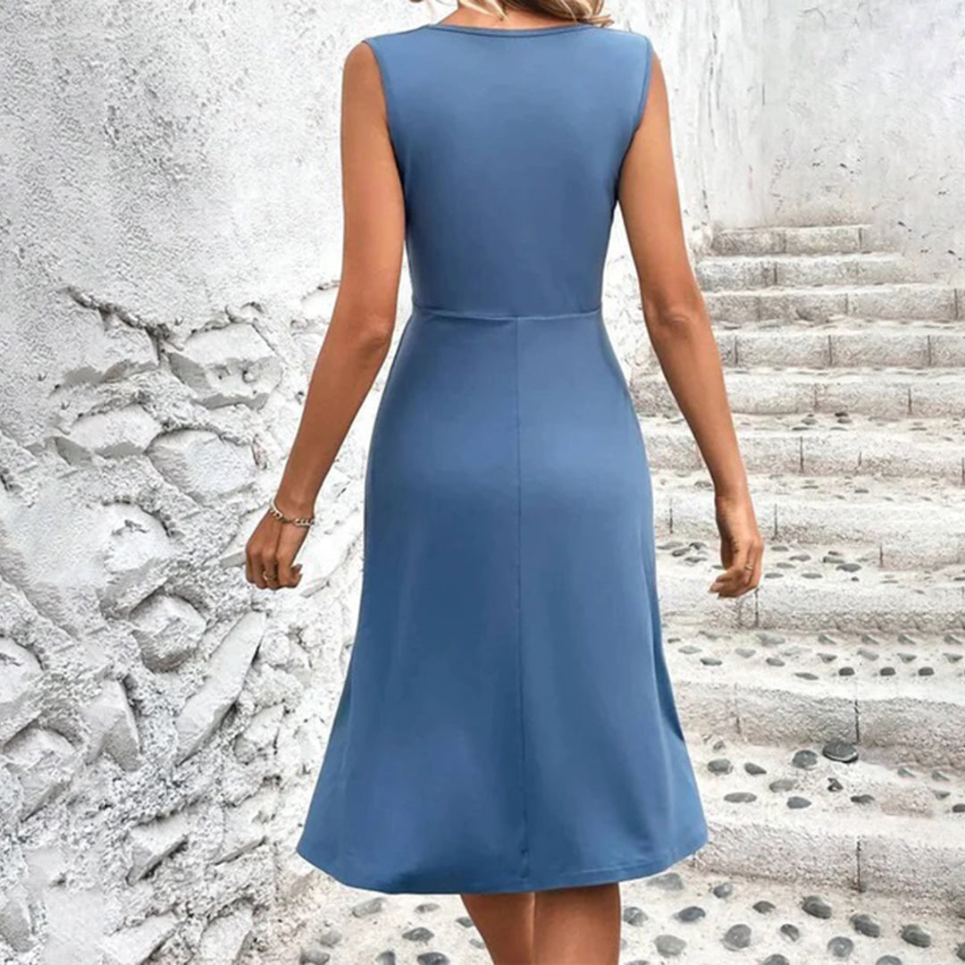 Ginevra - Women's Floral Sleeveless Wrap Dress Elegant and Lightweight