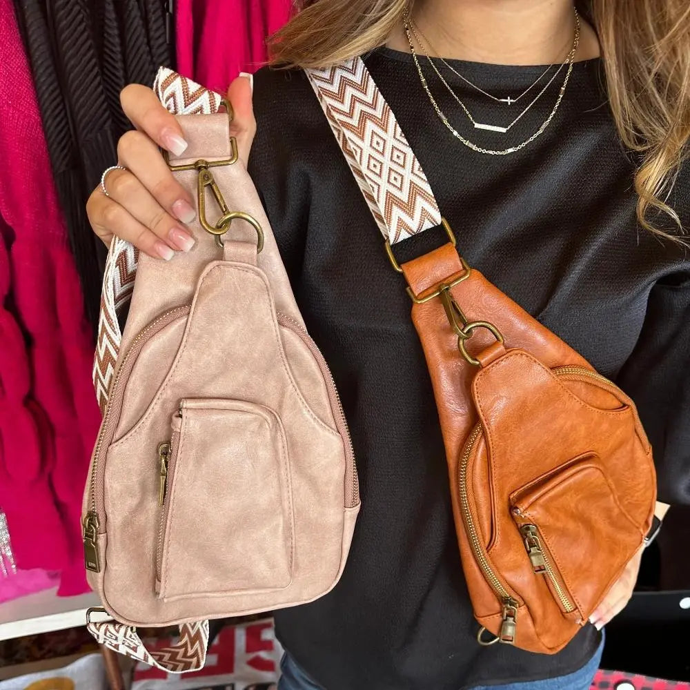 Mackenzie - Women's Vintage Crossbody Sling Bag with Geometric Strap