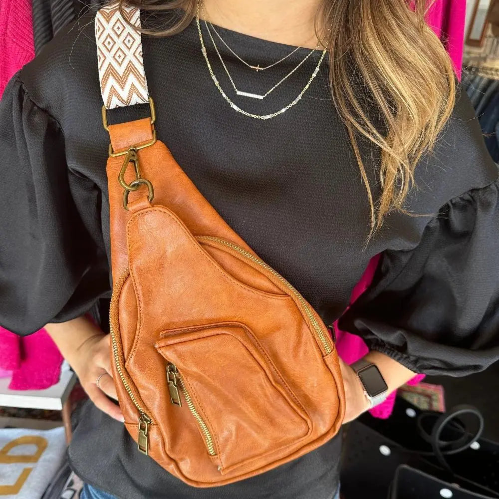 Mackenzie - Women's Vintage Crossbody Sling Bag with Geometric Strap