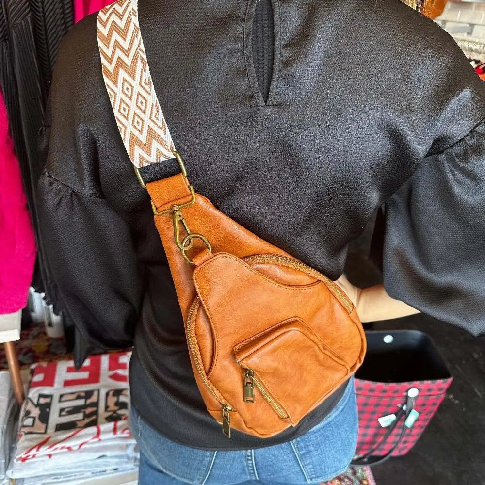 Mackenzie - Women's Vintage Crossbody Sling Bag with Geometric Strap