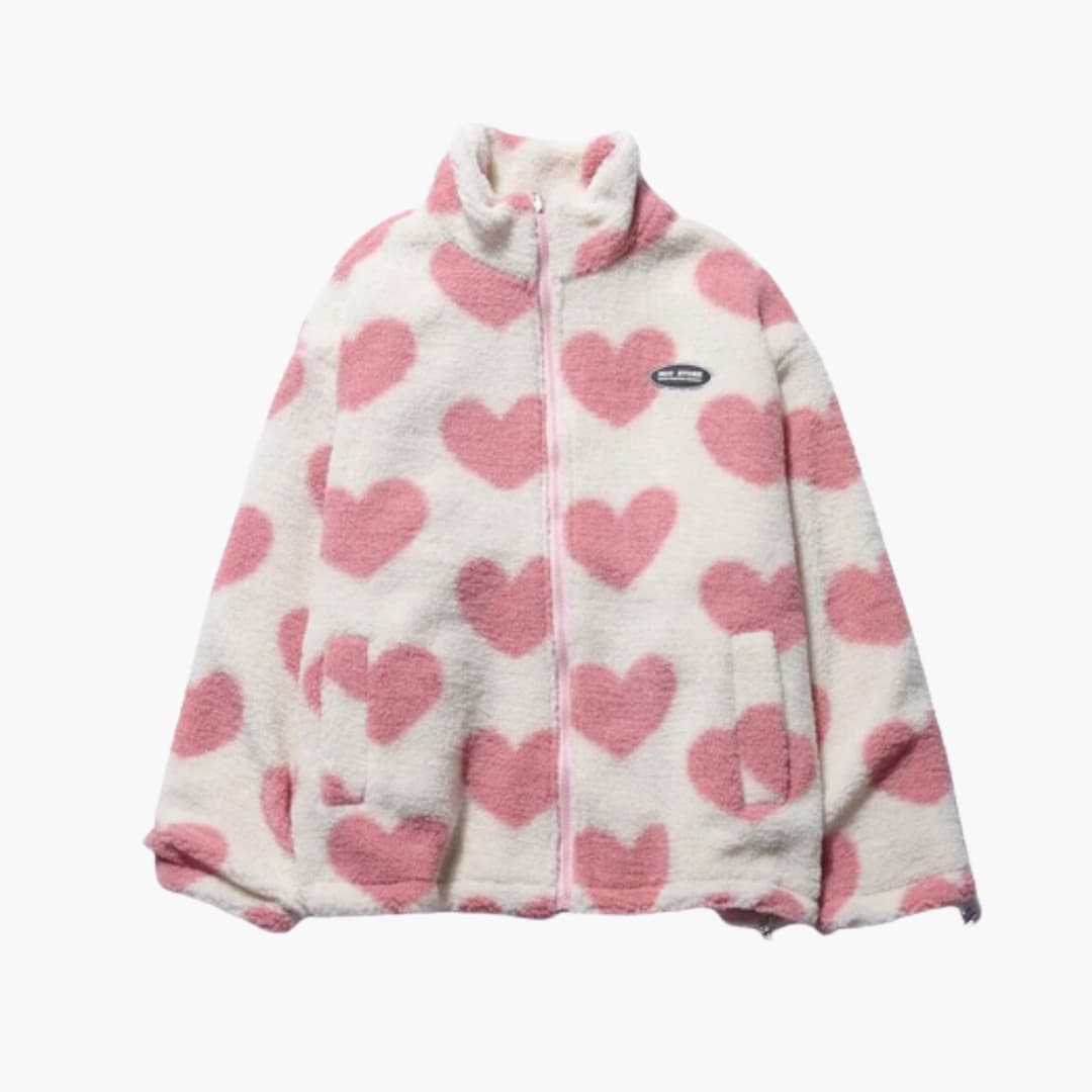 Odette - Giacca reversibile da donna con fodera a cuore