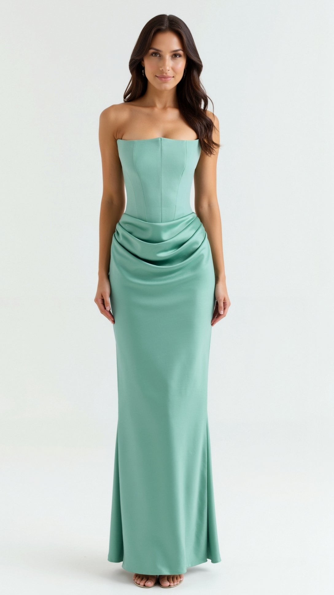 Fleur - Women's Elegant Wedding Guest Column Maxi Dress