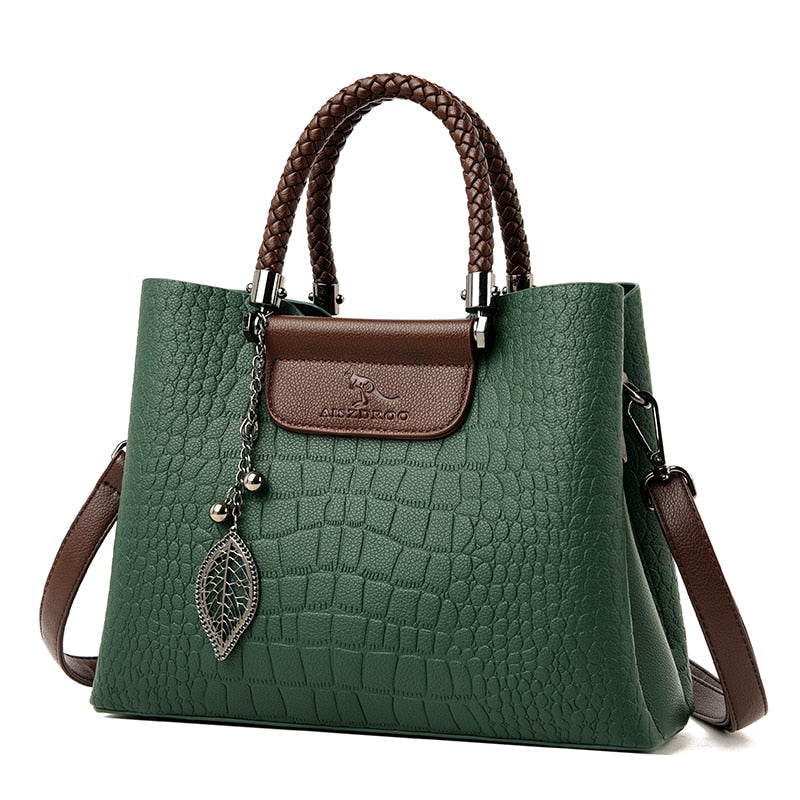 Barbara - Women's Structured Leather Top Handle Bag